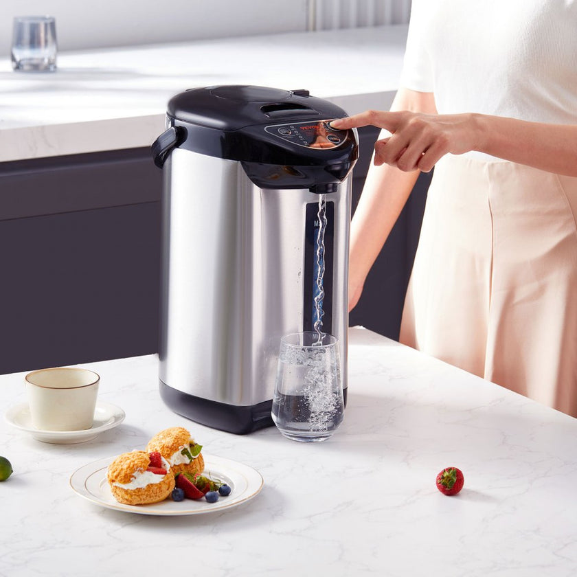 VEVOR Hot Water Dispenser, Adjustable 4 Temperatures Water Boiler and Warmer, 304 Stainless Steel Countertop Water Heater, 3-Way Dispense for Tea, Coffee and Baby Formula, 4L/135 oz