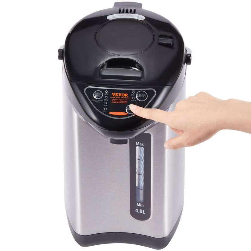 VEVOR Hot Water Dispenser, Adjustable 4 Temperatures Water Boiler and Warmer, 304 Stainless Steel Countertop Water Heater, 3-Way Dispense for Tea, Coffee and Baby Formula, 4L/135 oz
