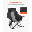 Heated Camping Rocking Chair with Dual-Zone Heating, 3 Heat Settings, Folding Outdoor Chair with Cup Holder & Storage Pocket, Supports 225 lbs