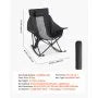 Heated Camping Rocking Chair with Dual-Zone Heating, 3 Heat Settings, Folding Outdoor Chair with Cup Holder & Storage Pocket, Supports 225 lbs