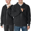 VEVOR Heated Hoodie Sweatshirt Zip Up Unisex with Battery for Men&Women M Black