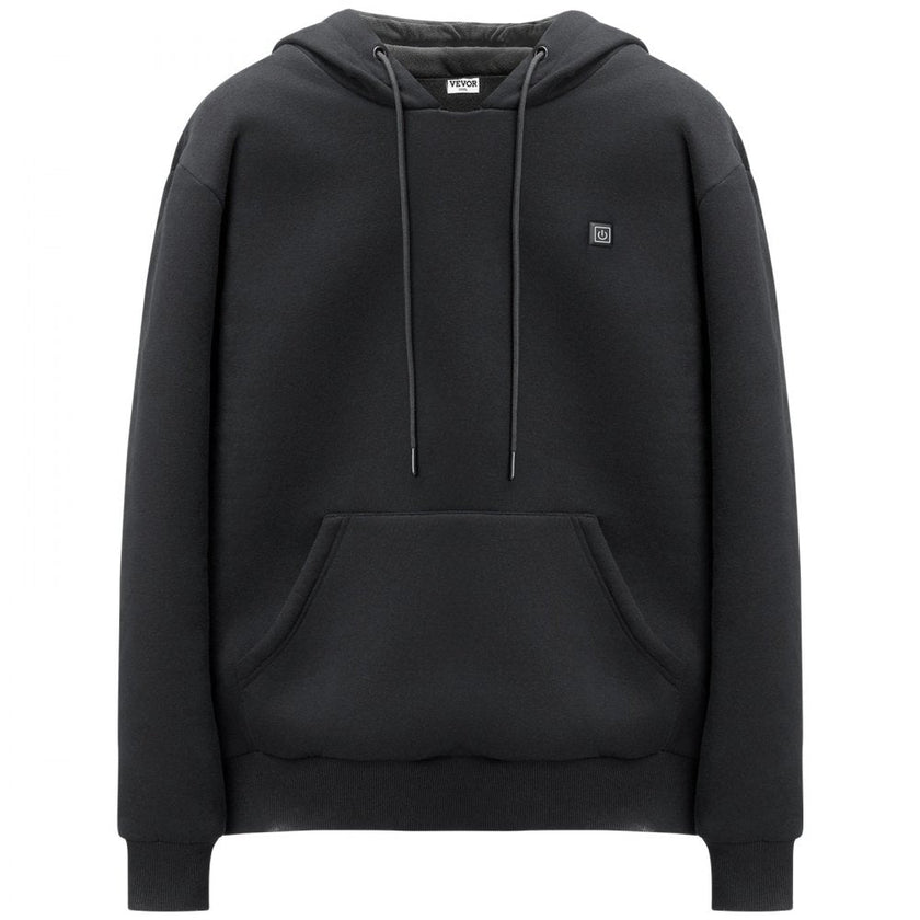 VEVOR Heated Hoodie Sweatshirt Unisex with Battery for Men & Women XXL Black