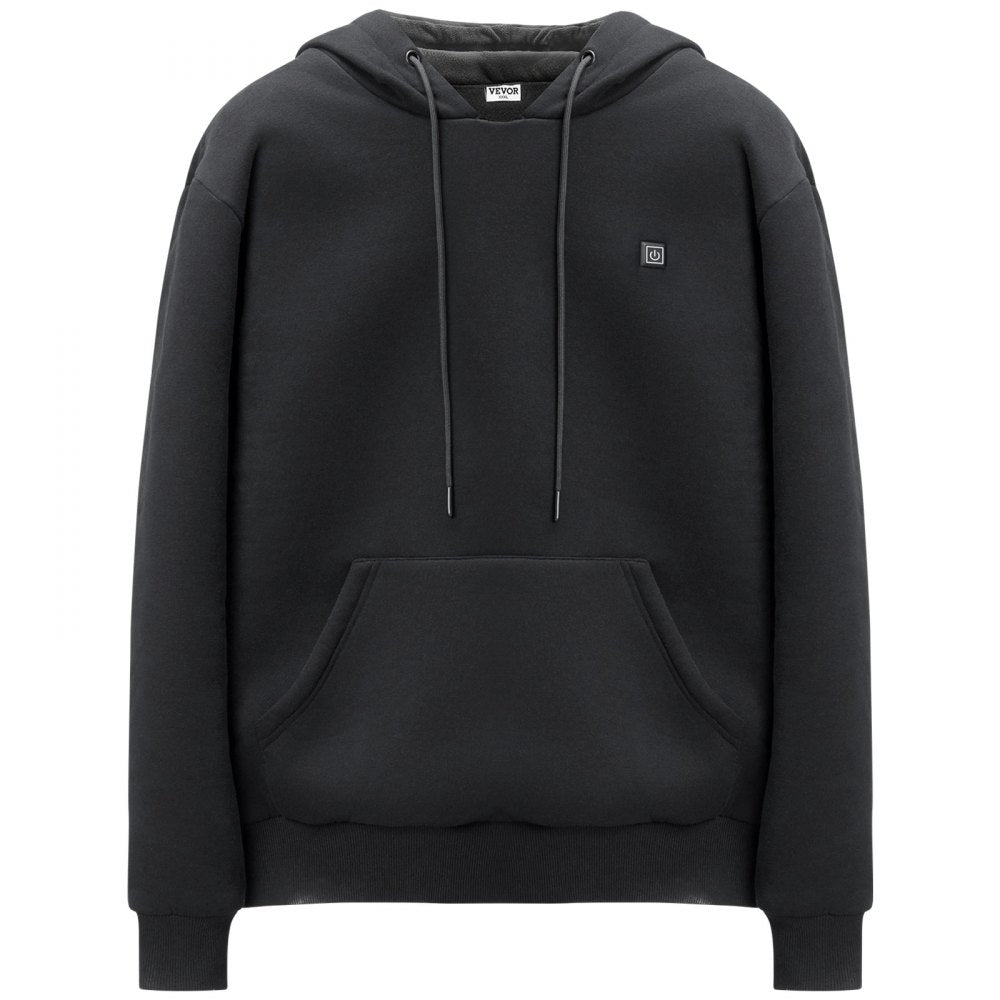 VEVOR Heated Hoodie Sweatshirt Unisex with Battery for Men & Women L Size Black