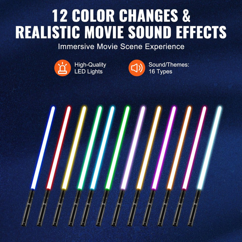 VEVOR Lightsaber 12 RGB Colors 16 Sounds Rechargeable  40