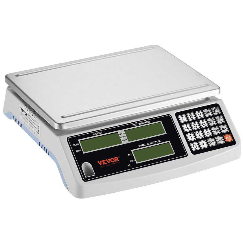 VEVOR Industrial Counting Scale, 15 kg x 0.5 g, Digital Scale for Parts and Coins, g/kg/lb Units, Electronic Gram Scale Inventory Counting Scale Kitchen Jewelry Scale with RS232 Port and 3 LCD Screens