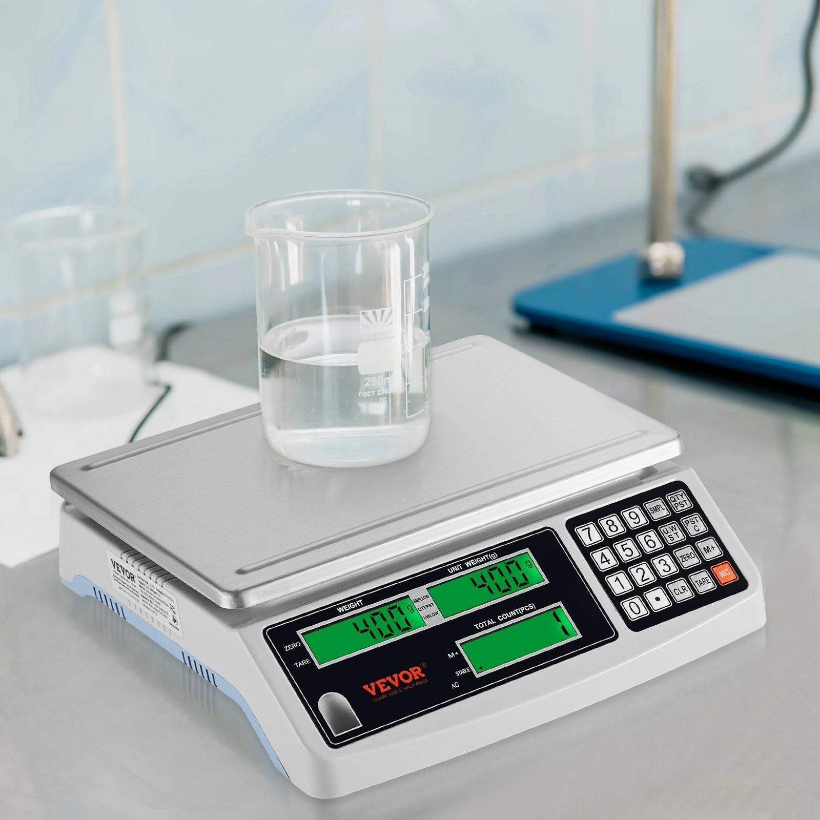 VEVOR Industrial Counting Scale, 30 kg x 1 g, Digital Scale for Parts and Coins, g/kg/lb Units, Electronic Gram Scale Inventory Piece Counting Scale Kitchen Jewelry Counting Scale with 3 LCD Screens