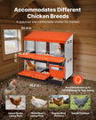 VEVOR 2 Tiers Chicken Nesting Boxes, 6 Compartments, Metal Egg Laying Boxes with Protective Collection Lids, Roll Out Nesting Box, Easy to Assemble, Ideal for Hens, Ducks, Chickens, and Other Poultry