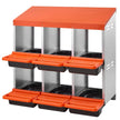 VEVOR 2 Tiers Chicken Nesting Boxes, 6 Compartments, Metal Egg Laying Boxes with Protective Collection Lids, Roll Out Nesting Box, Easy to Assemble, Ideal for Hens, Ducks, Chickens, and Other Poultry