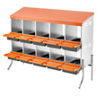 VEVOR Chicken Nesting Boxes, 10 Compartments, with Support Legs, Easy Egg Collection, Galvanized Steel and High-Strength Plastic, Roll Away Nesting Boxes for Chickens and Hens Laying Eggs, Orange