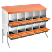 VEVOR Chicken Nesting Boxes, 10 Compartments, with Support Legs, Easy Egg Collection, Galvanized Steel and High-Strength Plastic, Roll Away Nesting Boxes for Chickens and Hens Laying Eggs, Orange