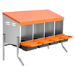 VEVOR Chicken Nesting Boxes, 4 Compartments, with Support Legs, Easy Egg Collection, Galvanized Steel and High-Strength Plastic, Roll Away Nesting Boxes for Chickens and Hens Laying Eggs, Orange