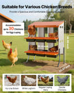 VEVOR Chicken Nesting Boxes, 6 Compartments, with Support Legs, Easy Egg Collection, Galvanized Steel and High-Strength Plastic, Roll Away Nesting Boxes for Chickens and Hens Laying Eggs, Orange