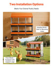 VEVOR Chicken Nesting Boxes, 6 Compartments, with Support Legs, Easy Egg Collection, Galvanized Steel and High-Strength Plastic, Roll Away Nesting Boxes for Chickens and Hens Laying Eggs, Orange