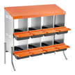 VEVOR Chicken Nesting Boxes, 8 Compartments, with Support Legs, Easy Egg Collection, Galvanized Steel and High-Strength Plastic, Roll Away Nesting Boxes for Chickens and Hens Laying Eggs, Orange