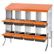VEVOR Chicken Nesting Boxes, 8 Compartments, with Support Legs, Easy Egg Collection, Galvanized Steel and High-Strength Plastic, Roll Away Nesting Boxes for Chickens and Hens Laying Eggs, Orange
