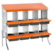 VEVOR Chicken Nesting Boxes, 8 Compartments, with Support Legs, Easy Egg Collection, Galvanized Steel and High-Strength Plastic, Roll Away Nesting Boxes for Chickens and Hens Laying Eggs, Orange
