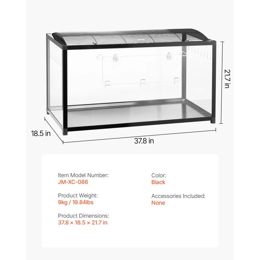 VEVOR Hamster Cage Habitat 37.8in Clear Rodent Gerbil Mice Small Animal House