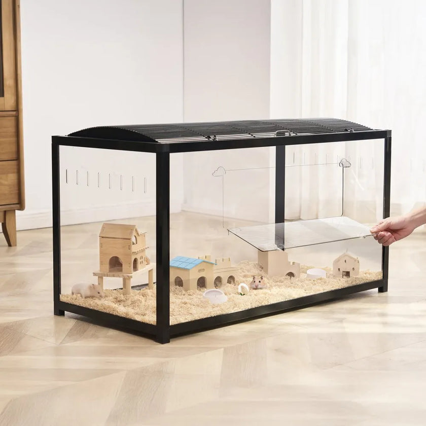 VEVOR Hamster Cage Habitat 37.8in Clear Rodent Gerbil Mice Small Animal House