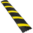 VEVOR 6 ft/72'' Rubber Speed Hump, 2 Channel, 22000 lbs Load Capacity Heavy Duty Traffic Speed Bump, with High Reflective Yellow Strip 4 Expansion Screws and 1 Drill, for Asphalt Concrete Gravel Roads