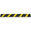 VEVOR 6 ft/72'' Rubber Speed Hump, 2 Channel, 22000 lbs Load Capacity Heavy Duty Traffic Speed Bump, with High Reflective Yellow Strip 4 Expansion Screws and 1 Drill, for Asphalt Concrete Gravel Roads