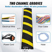 VEVOR 2PCs 6 ft/72'' Rubber Speed Hump, 2 Channel, 22000 lbs Capacity Heavy Duty Traffic Speed Bump, with High Reflective Yellow Strip 8 Expansion Screws and 1 Drill, for Asphalt Concrete Gravel Roads