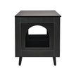 VEVOR Cat Litter Box Enclosure Wooden Litter Box Furniture Hidden 2 Rooms Black