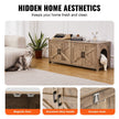 VEVOR Cat Litter Box Enclosure Wooden Litter Box Furniture Hidden 2 Rooms Greige