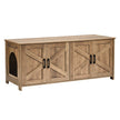 VEVOR Cat Litter Box Enclosure Wooden Litter Box Furniture Hidden 2 Rooms Greige