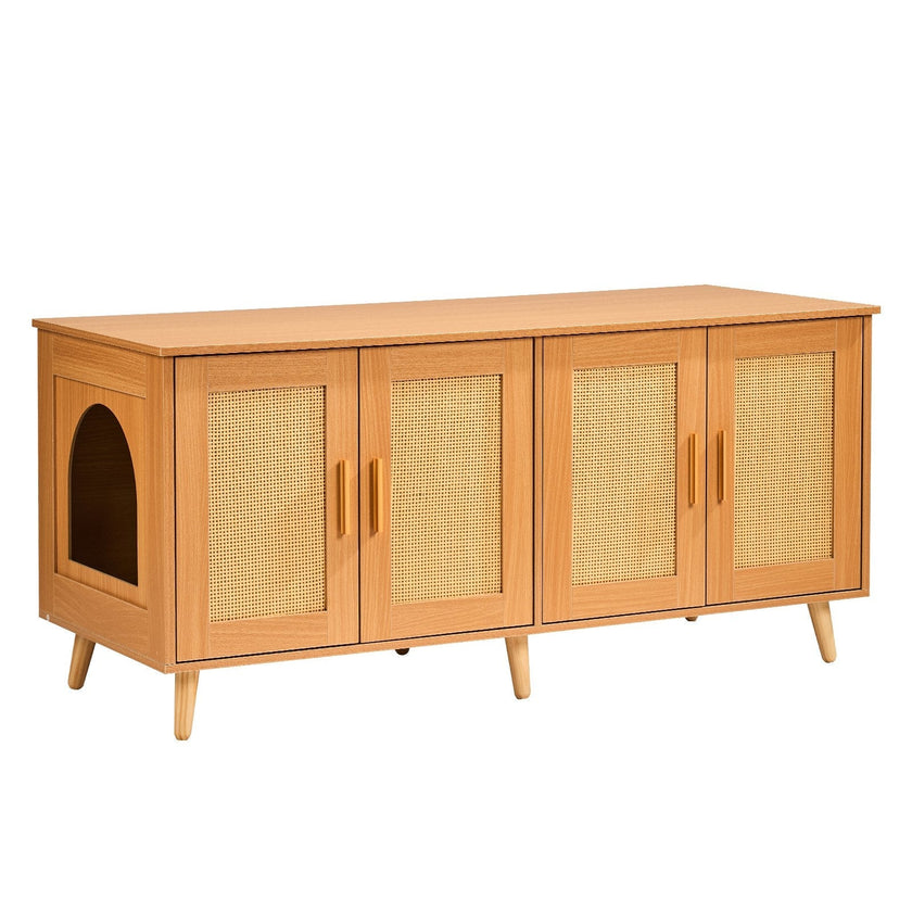 VEVOR Cat Litter Box Enclosure Wooden Litter Box Furniture Hidden for 2 Cats