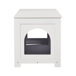 VEVOR Cat Litter Box Enclosure Wooden Litter Box Furniture Hidden 2 Rooms White