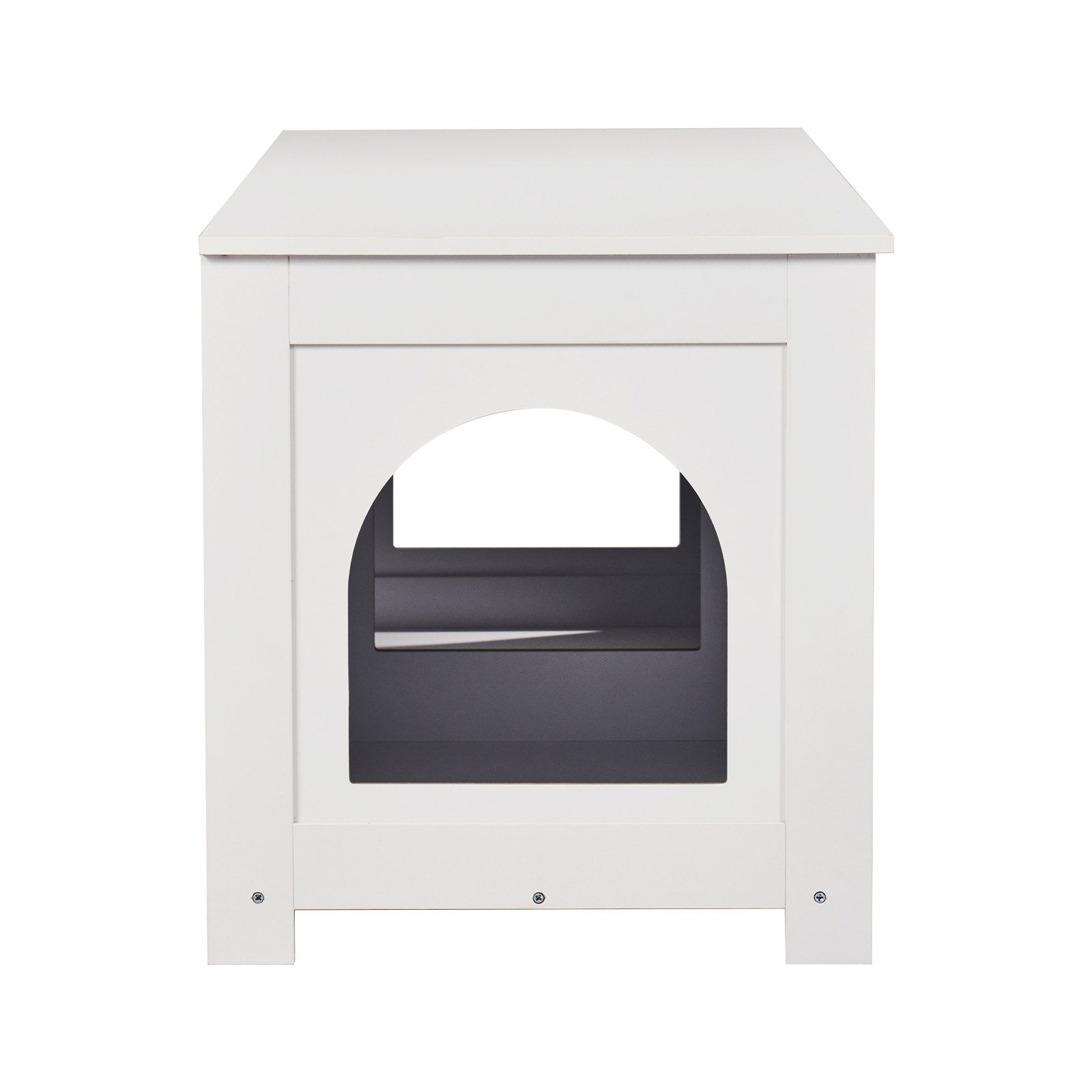 VEVOR Cat Litter Box Enclosure Wooden Litter Box Furniture Hidden 2 Rooms White