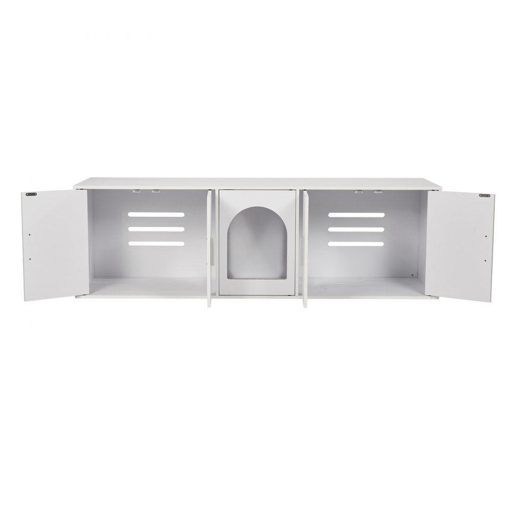 VEVOR Cat Litter Box Enclosure Wooden Litter Box Furniture Hidden 57.9