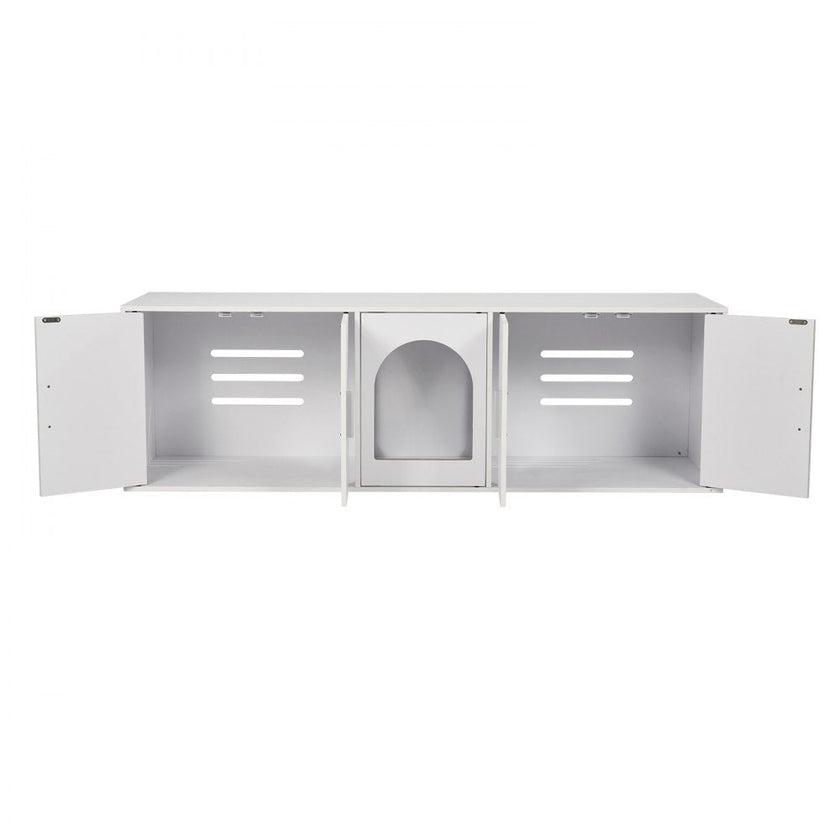 VEVOR Cat Litter Box Enclosure Wooden Litter Box Furniture Hidden 57.9