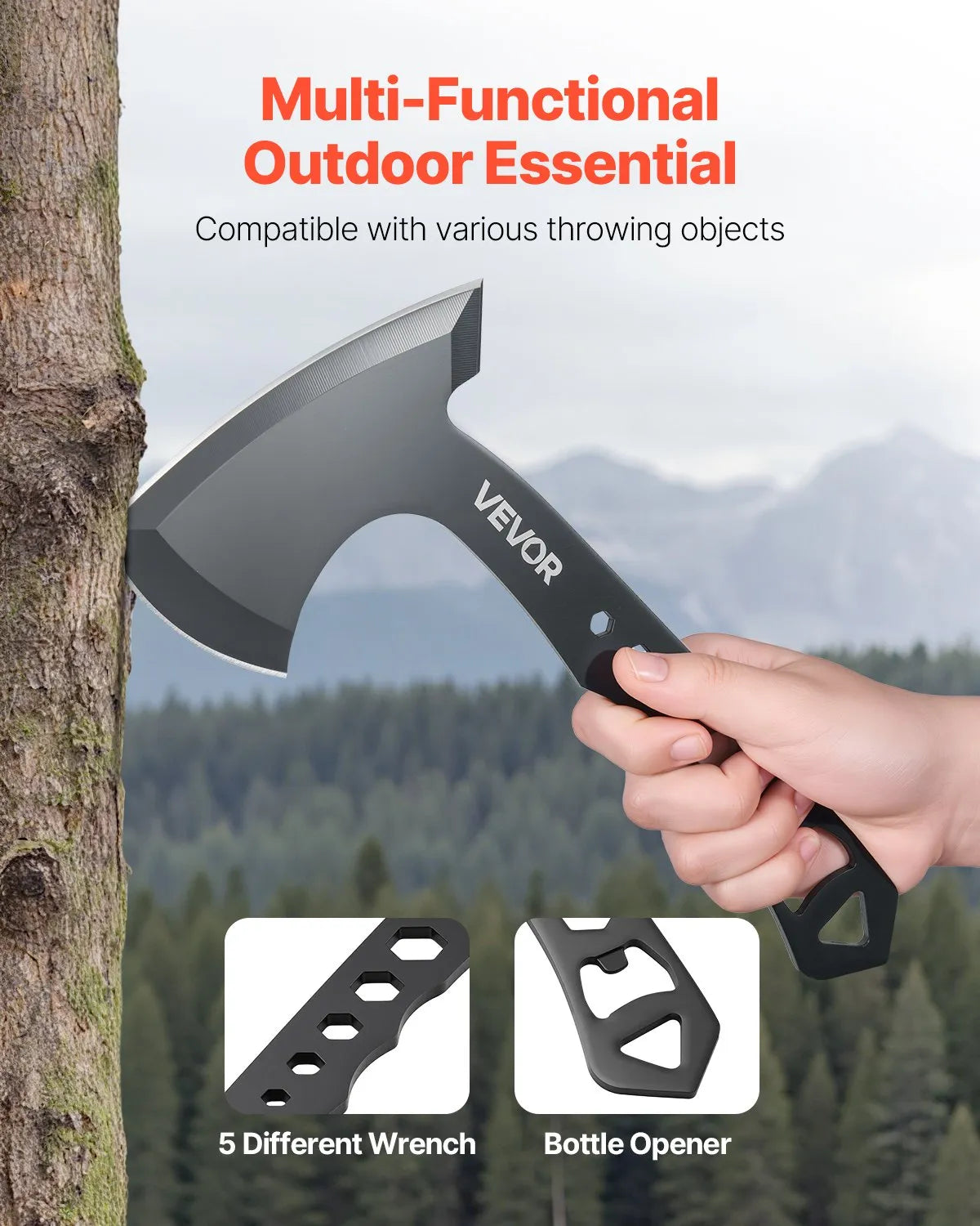 VEVOR Throwing Axes and Tomahawks 3Pack Axe Throwing Hatchet Set Stainless Steel