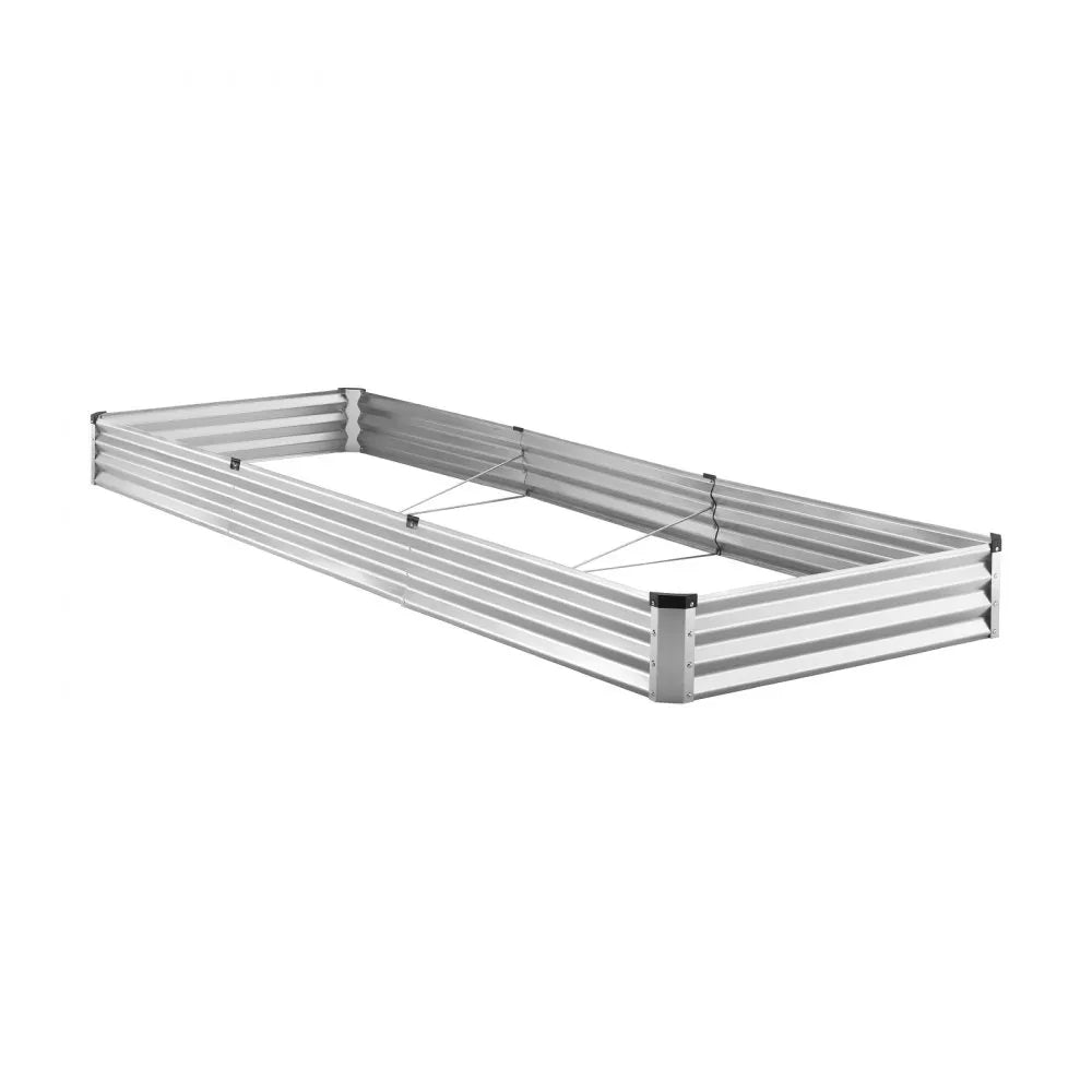 VEVOR Metal Raised Garden Bed 12x4x1 ft Outdoor Galvanized Planter Box Silver