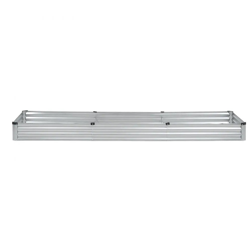 VEVOR Metal Raised Garden Bed 12x4x1 ft Outdoor Galvanized Planter Box Silver