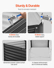 VEVOR Metal Raised Garden Bed 6x3x1.5ft Outdoor Galvanized Planter Box Dark Gray