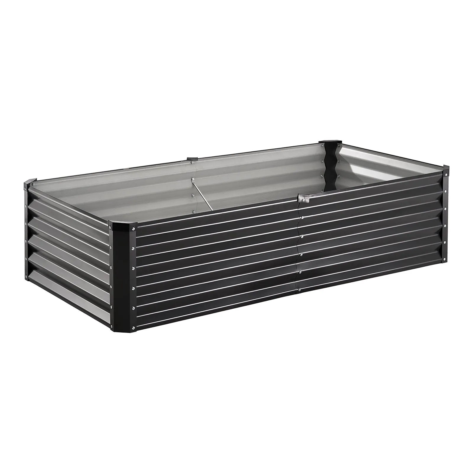 VEVOR Metal Raised Garden Bed 6x3x1.5ft Outdoor Galvanized Planter Box Dark Gray