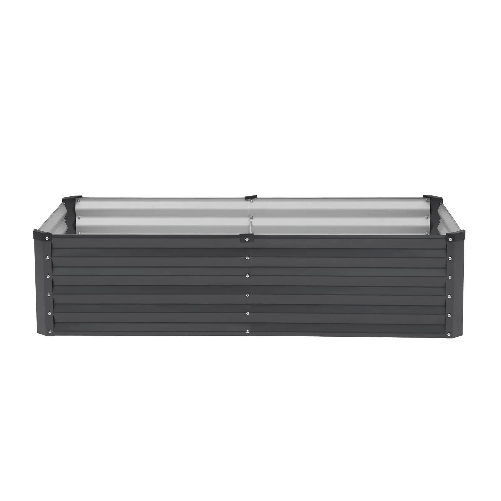 VEVOR Metal Raised Garden Bed 6x3x1.5ft Outdoor Galvanized Planter Box Dark Gray