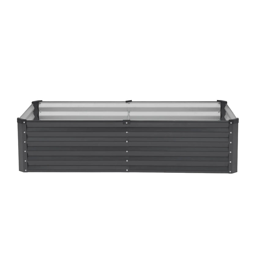 VEVOR Metal Raised Garden Bed 6x3x1.5ft Outdoor Galvanized Planter Box Dark Gray