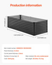 VEVOR Metal Raised Garden Bed 6x3x2ft Outdoor Galvanized Planter Box Dark Gray