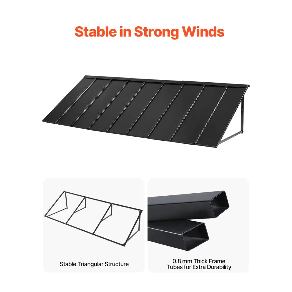 VEVOR Window Awning Door Canopy 104x36 in Outdoor Patio Steel Front Door Awnings