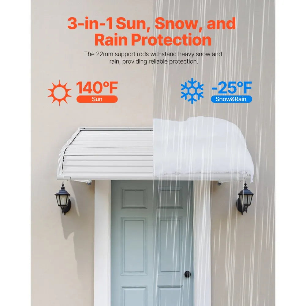 VEVOR Window Awning Door Canopy 40x42 in Aluminum Alloy Front Door Awnings