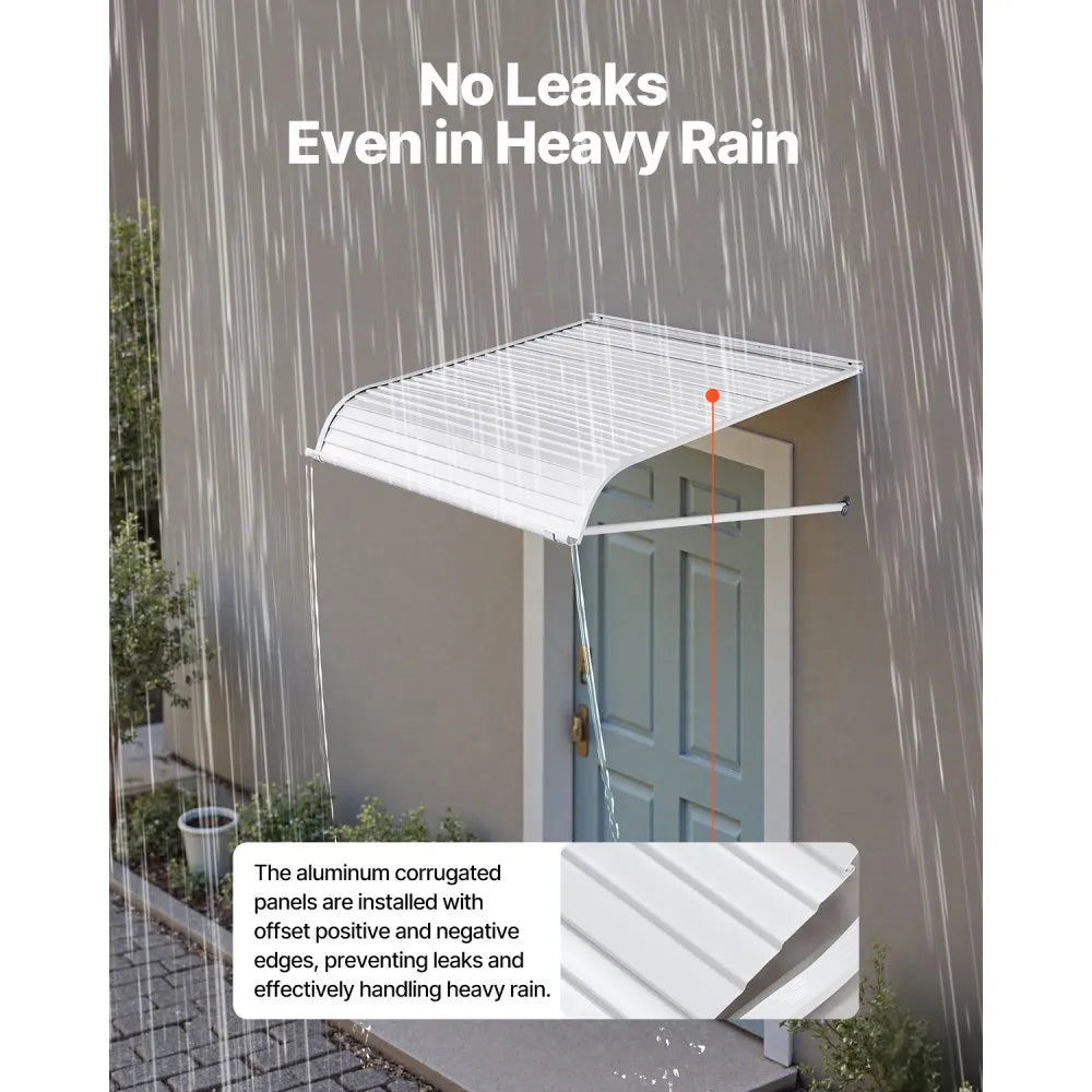 VEVOR Window Awning Door Canopy 40x42 in Aluminum Alloy Front Door Awnings