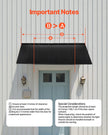 VEVOR Window Awning Door Canopy 80x36 in Outdoor Patio Steel Front Door Awnings