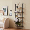 VEVOR Industrial Square Pipe Shelf 5 Tier 24x11.8in Wall-Mount for Bedroom