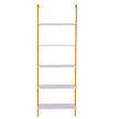 VEVOR Industrial Square Pipe Shelf 5 Tier 24x11.8in Wall-Mount Gold White