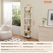 VEVOR Industrial Square Pipe Shelf 5 Tier 15.6x11.8in Wall-Mount Gold White