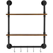 VEVOR Industrial Pipe Shelf 2 Tier 24x7.87in Wall-Mount for Kitchen Bedroom
