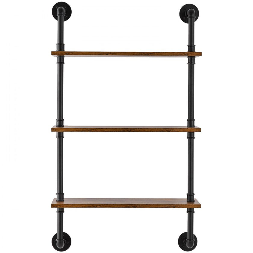 VEVOR Industrial Pipe Shelf 3 Tier 24x7.87in Wall-Mount for Kitchen Bedroom